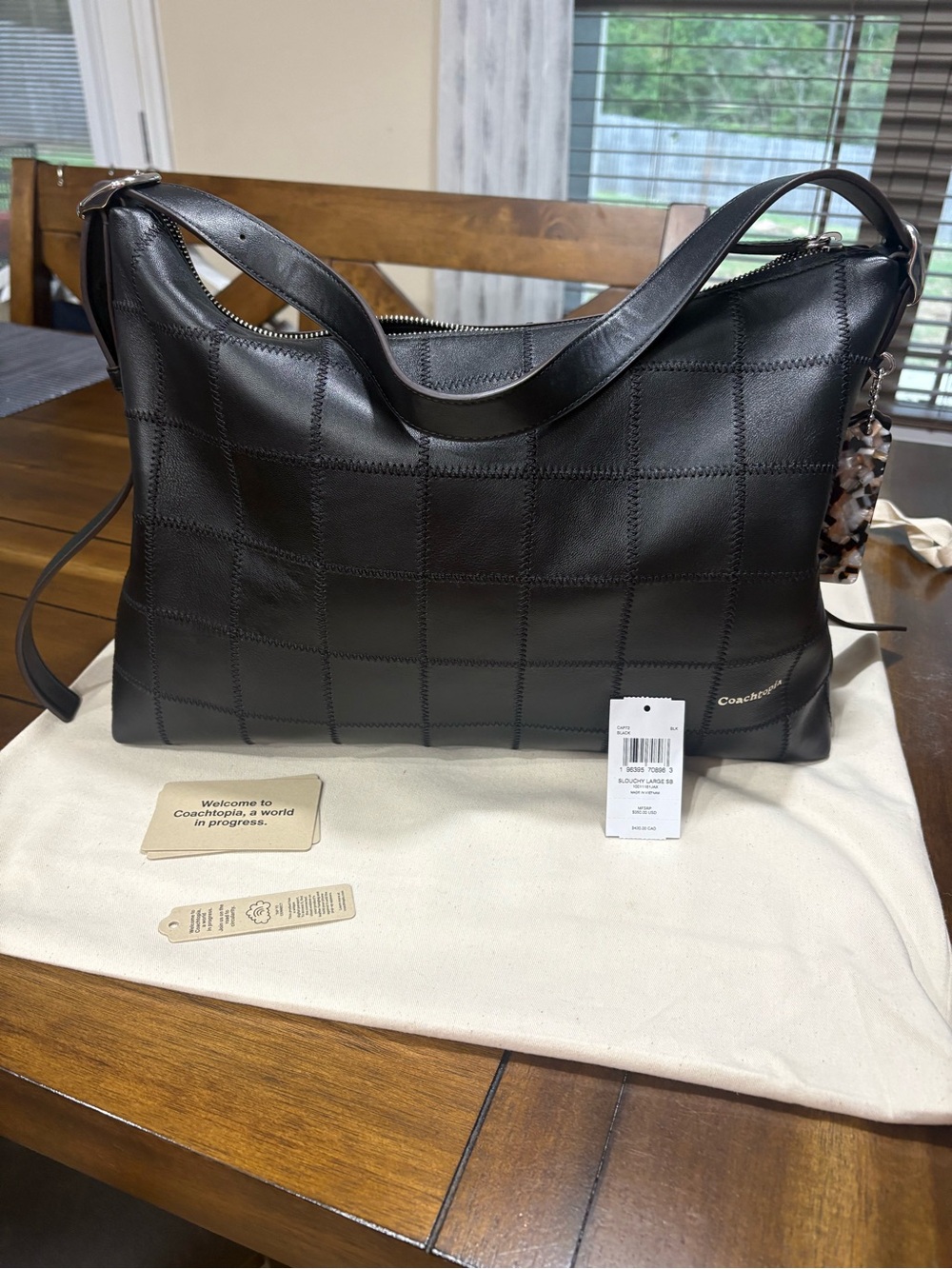 Coachtopia Black Quilted Patchwork large alter/ego shoulder bag